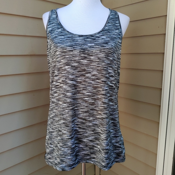 Beverly Hills Performance Tank Top Black Marled Gym Athletic Workout Racerback - Picture 2 of 12